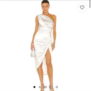 elliatt cassini white one shoulder dress